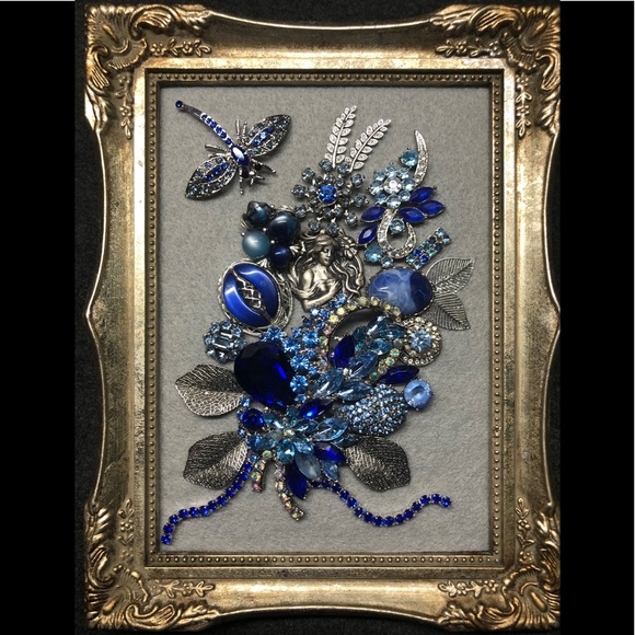 Other - FRAMED JEWELRY ART COLLAGE IN STUNNING COLORS OOAK